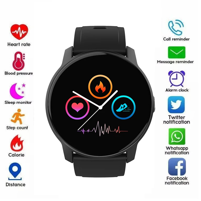 

Смарт-часы W9 с Bluetooth, фитнес-трекером, пульсометром и тонометром