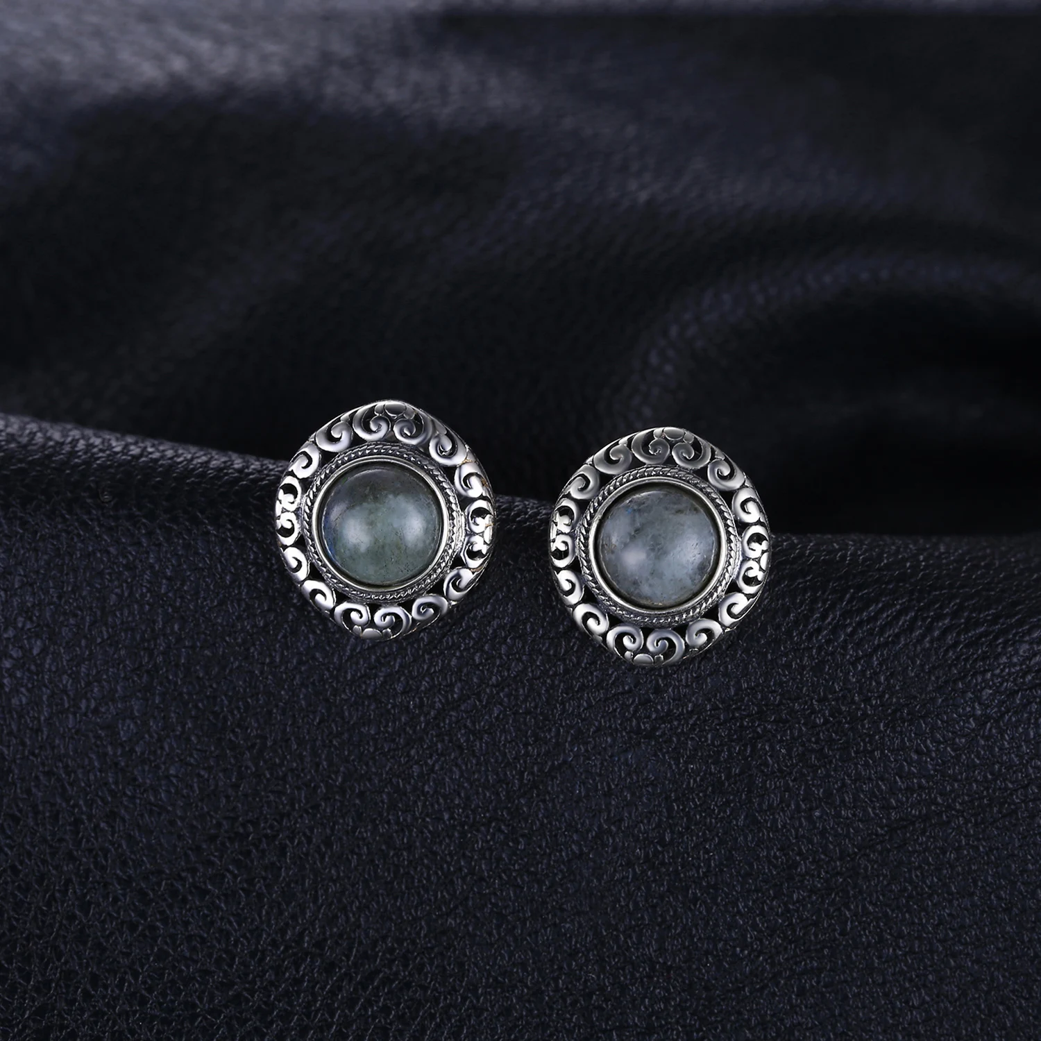 Ювелирные изделия Палас Винтаж 7ct натуральный Лабрадорит серьги гвоздики 925