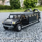 Высокая симуляция 1:32 Сплав Hummer удлинитель лимузин металлическая литая модель автомобиля отодвинуть мигающий детская музыкальная игрушка транспортных средств подарок