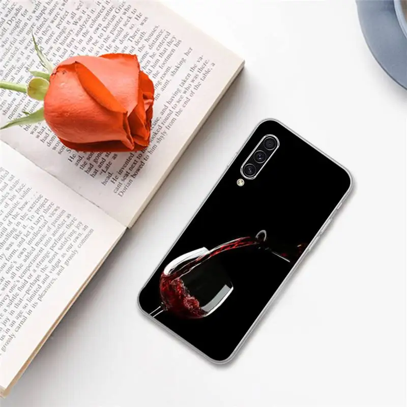 

wine glass pattern Phone Case For Samsung A S M Note 9 10 20 fe 21 71 30 ultra plus 5g 11 31 51 s