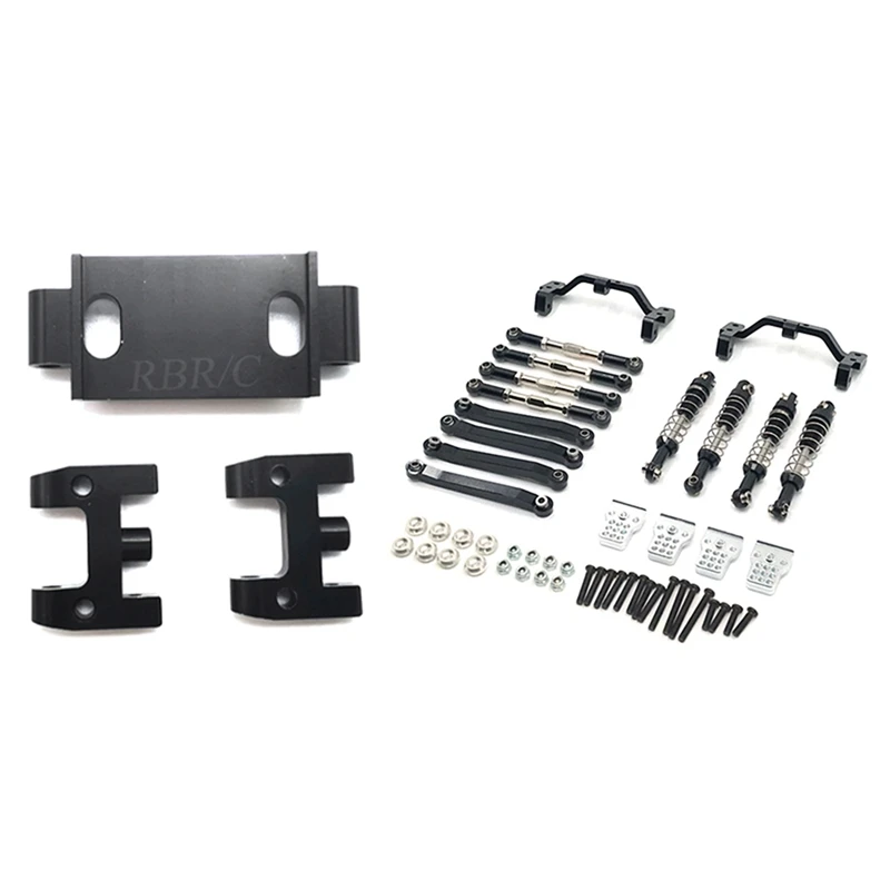 

for MN D90 D91 D96 MN90 MN99S Metal Pull Rod Link Tie Rod Shock Absorber Black & Metal Upper Swing Arm Set for WPL D12