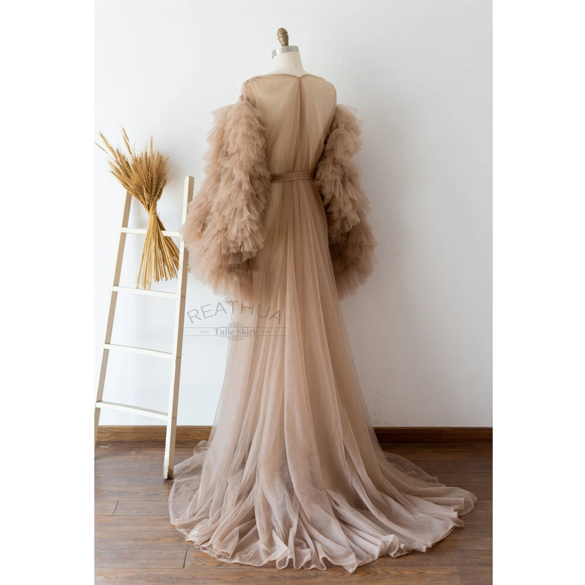 Прозрачный тюлевый Свадебный халат для беременных женское платье фотосъемки с