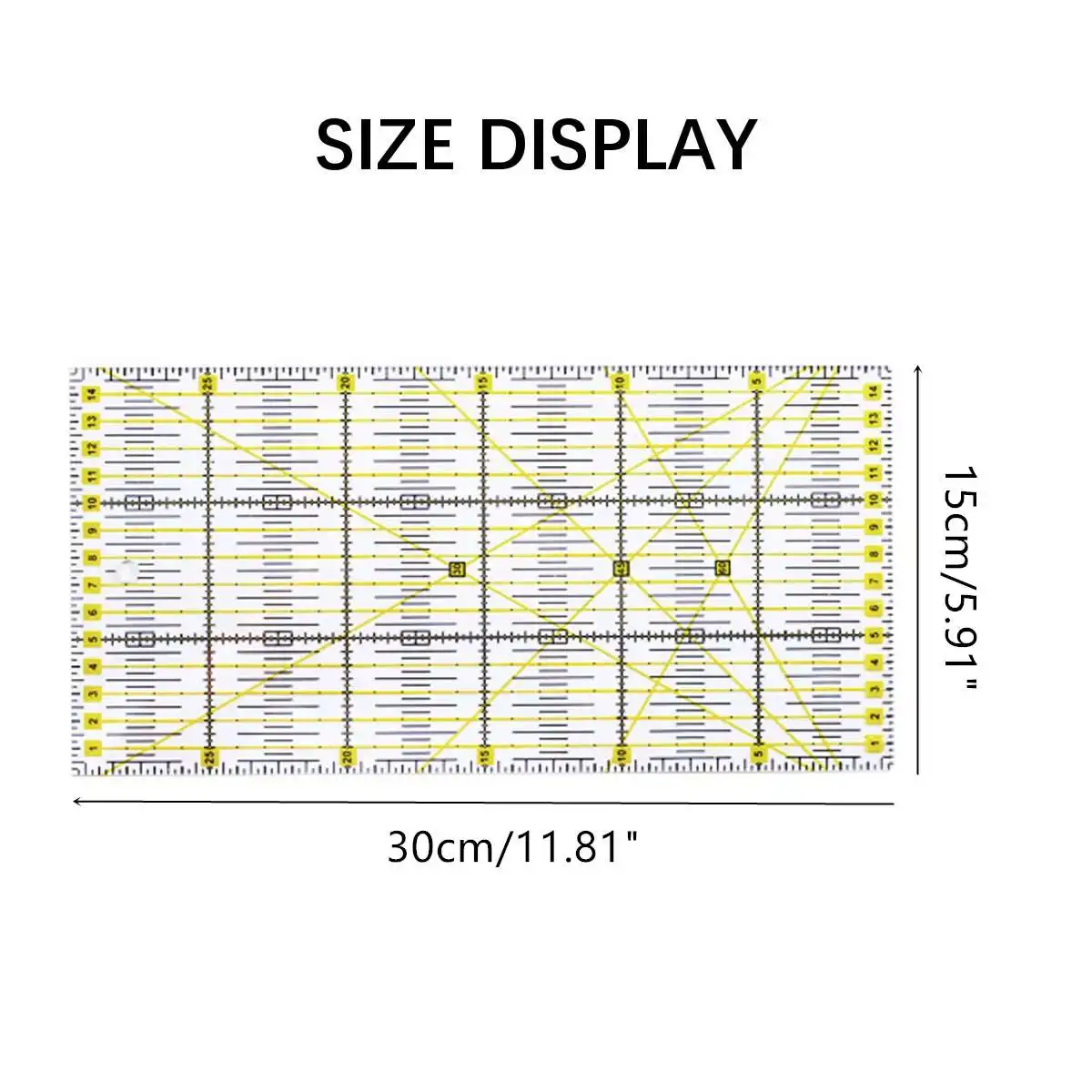 

Acrylic Drawing Ruler Multi-Function Sewing Ruler Measuring Patchwork Yardstick Rulers Tools School Office Supplies 30x15cm