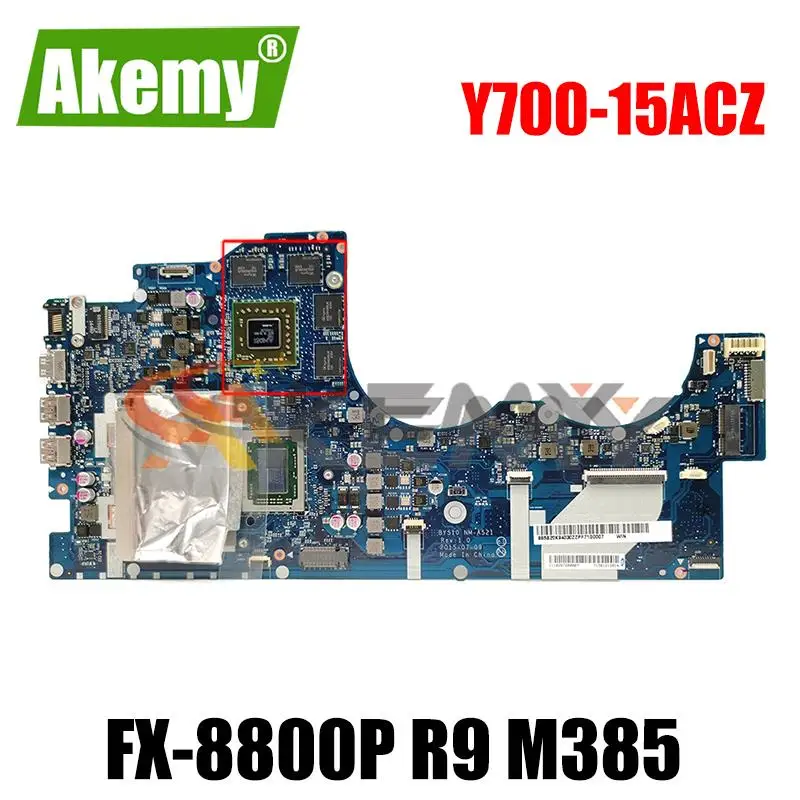 

Akemy BY510 NM-A521 материнская плата для ноутбука Lenovo Y700-15ACZ Материнская плата ноутбука процессор FX-8800P R9 M385 4G DDR3 100% тесты работы