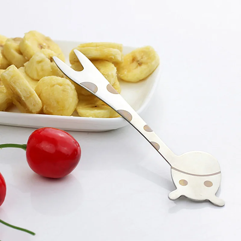 Нержавеющая сталь Жираф вилки для детей фруктовый салат десерт еда Кухня Бар
