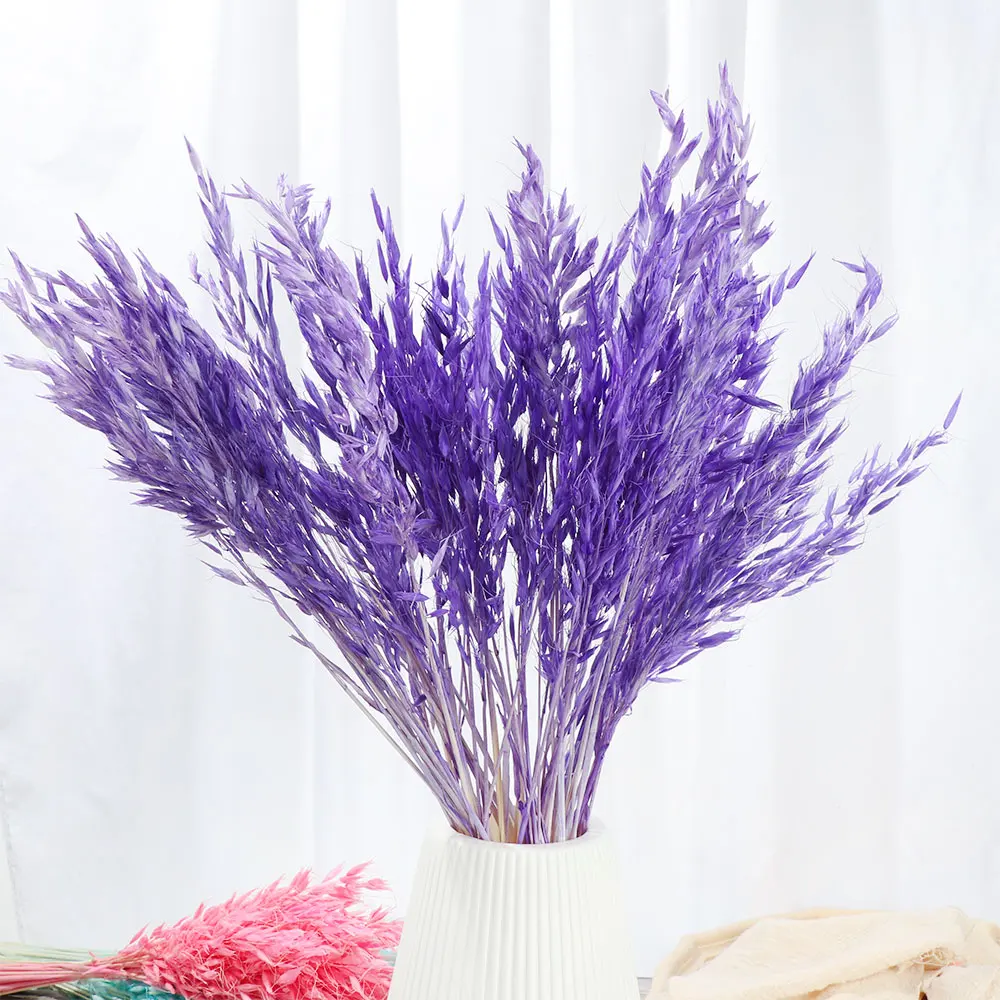 25 шт. разноцветные цветы из пшеничной травы сушеные букеты настоящие стебли