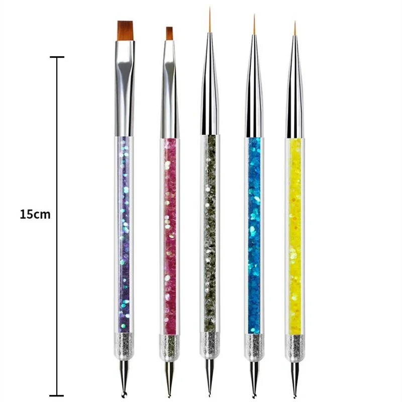 

5PCS Nail Art Brush Gradient Nail Polish UV Gel Painting Pen French Lines Stripes Grid Drawing Liner Manicure DIY Varnishes Tool