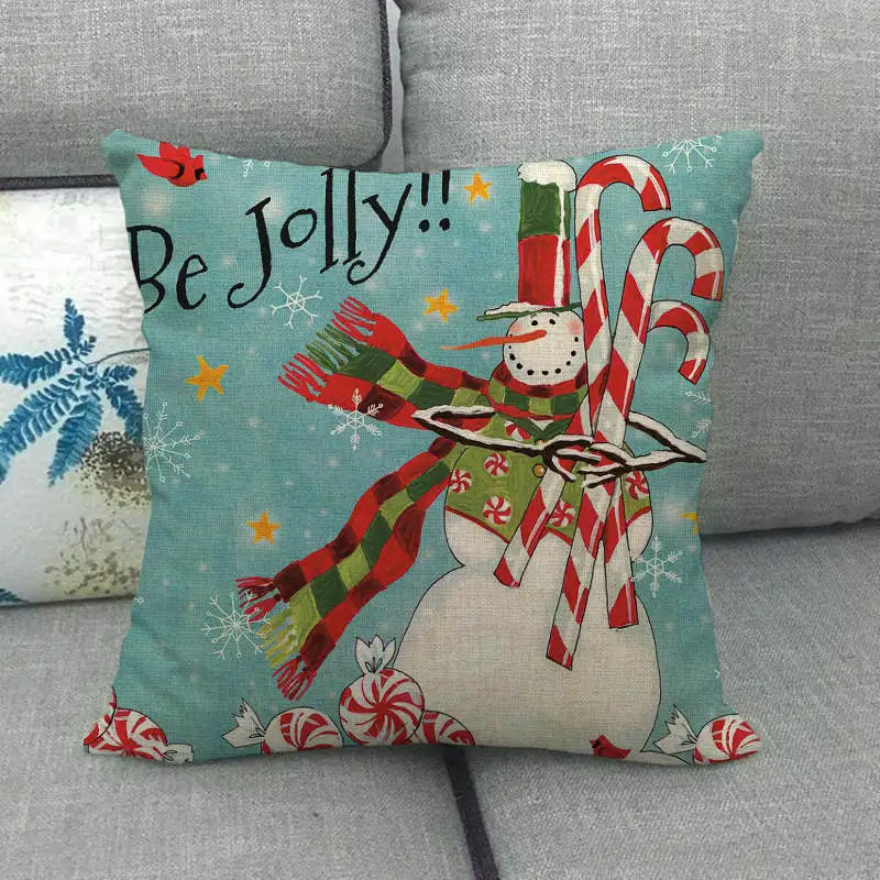 Льняные/Хлопковые наволочки в виде снеговика 45 х45 см | Дом и сад