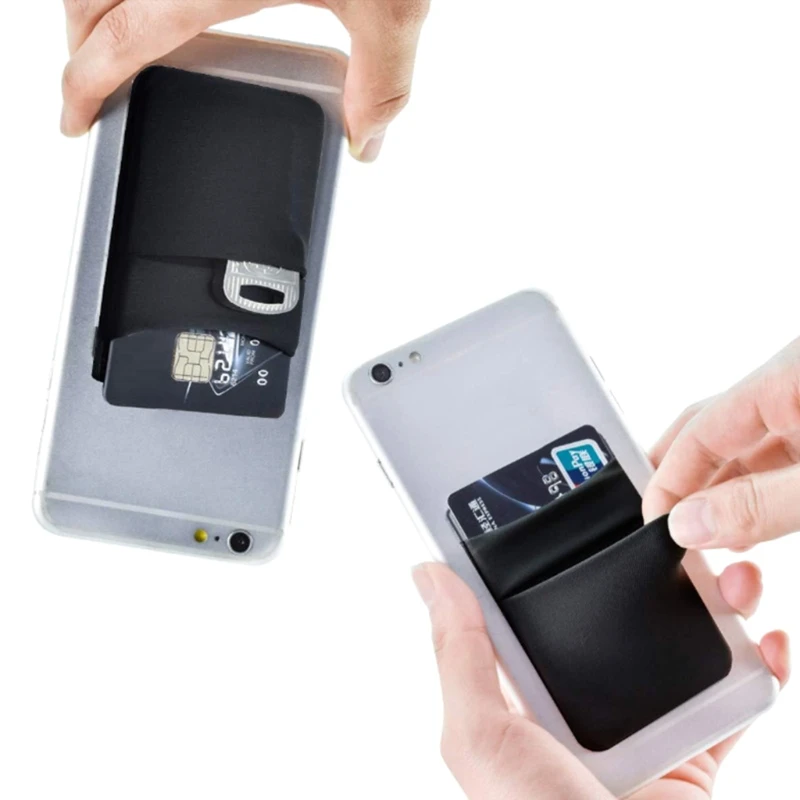 

Lycra Cell Phone Card Holder Sticker Firmly Adhesive Stick Back Cover Credit Card Holder Pouch Pocket Wallet
