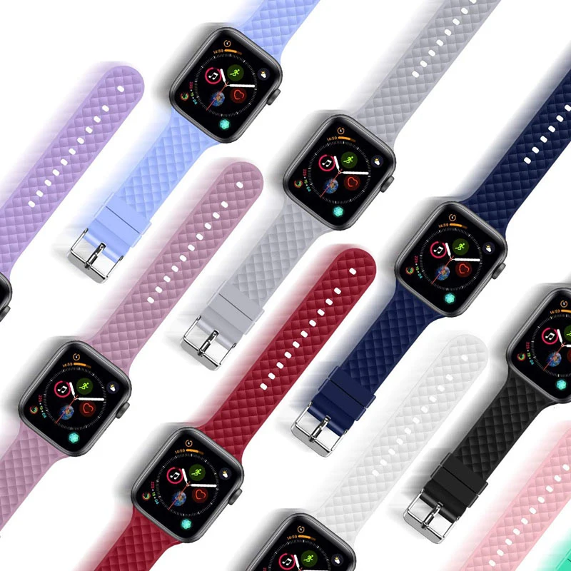 Ремешок для apple watch band 44 мм 40 Apple 5 4 3 2 спортивный силиконовый браслет iwatch 42 38