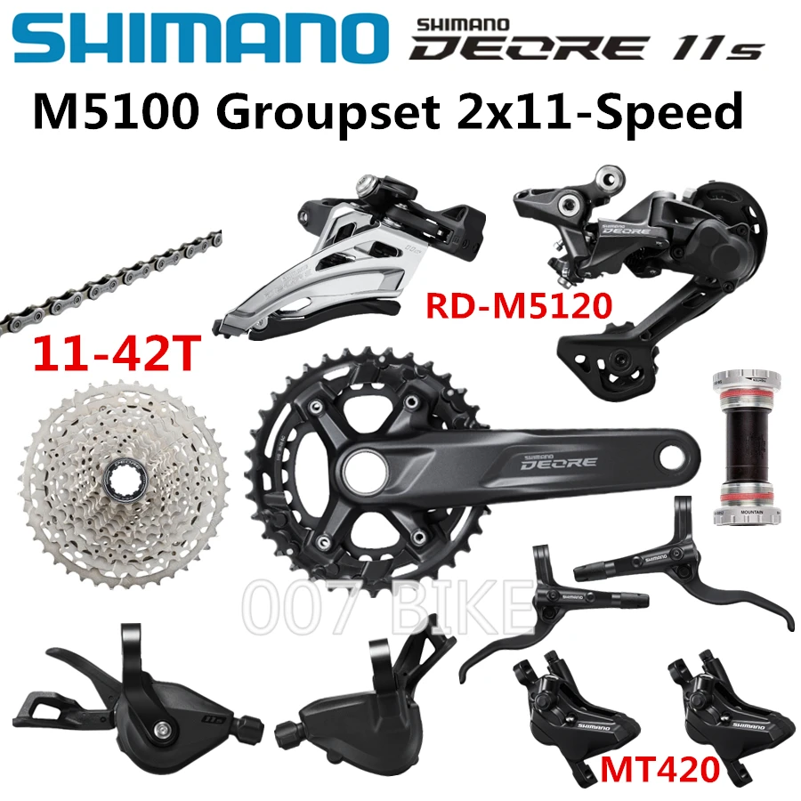 Переключатель передач SHIMANO DEORE M5100 задний переключатель 26 36T 170 175 мм 2x11 скорость 11