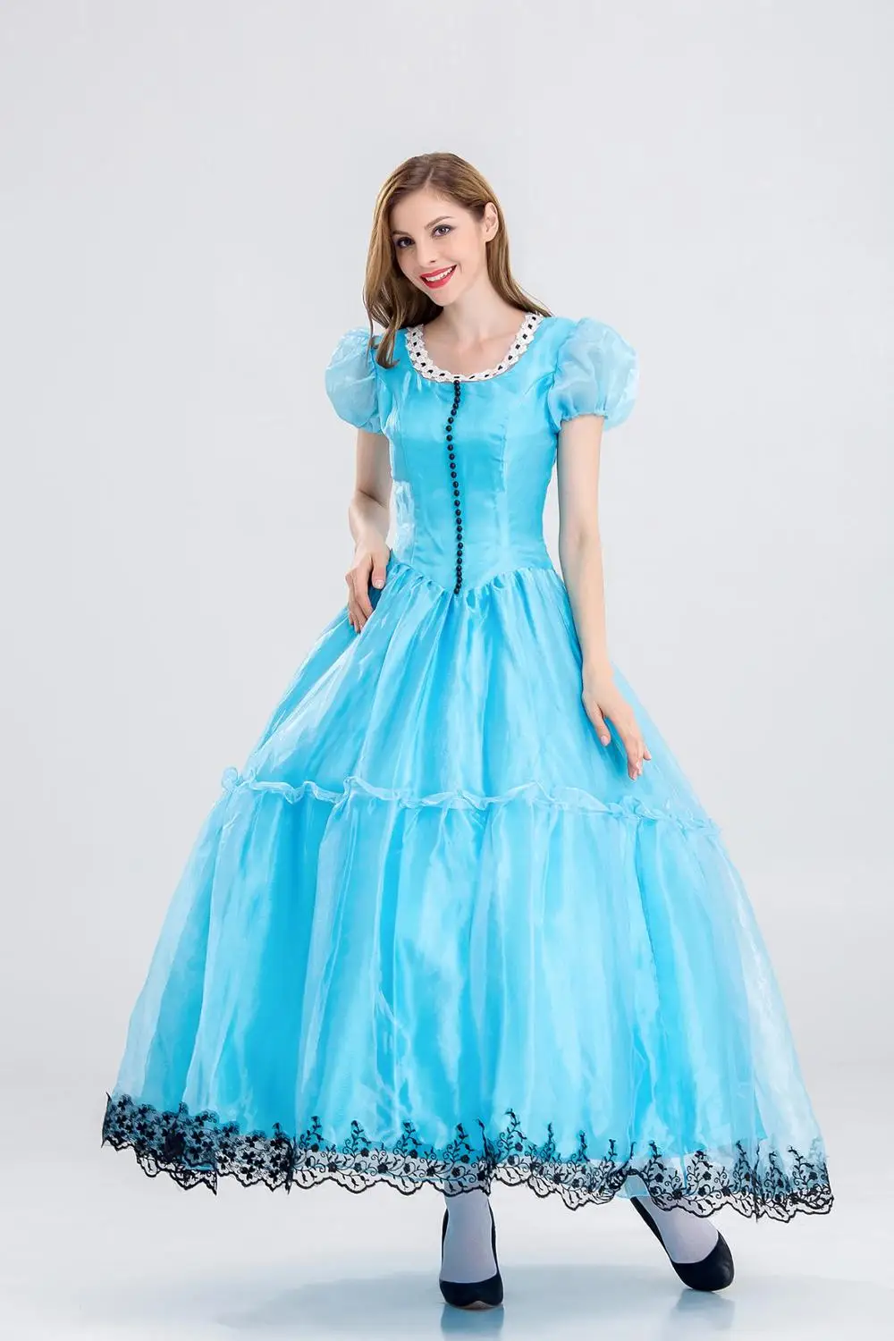 2019 новые модные платья женские светло голубые Alice сказочные сексуальные до