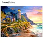 EverShine Shores Scenery 5D DIY Diamond Painting Beach Lighthouses Full Round Embroidery Cross Stitch Mosaic Rhinestone Decor