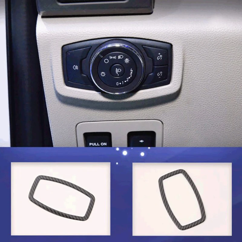 Carbon Fiber Headlight Adjustment Switch Button Cover Trim Frame Sticker Car Accessories for Ford F150 RAPTOR 2020 | Автомобили и