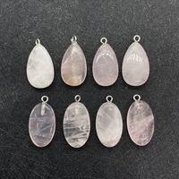 1pcs natural stone pendant drop shaped pink crystal pendant spot wholesale fordiy handmade necklace earrings jewelry accessories