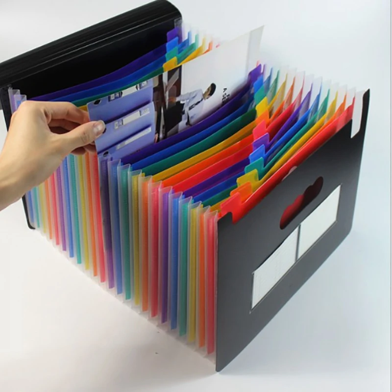 24-Layer Big Document Bag Rainbow Accordion A4 Classification Test Papers Tool Business Expanding File Folders Filing Products | Канцтовары