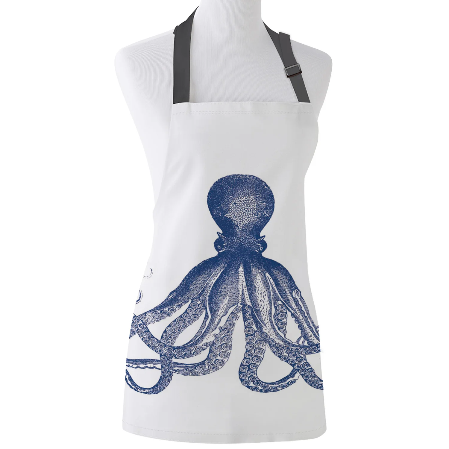 

Kitchen Apron Octopus Cthulhu Adjustable Canvas Aprons for Men Women Kids Home Cleaning Tools