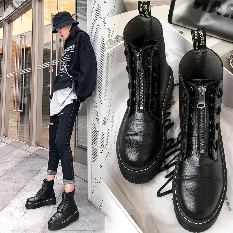 Женская Осенняя обувь botas mujer Женские Ботинки Martin Модные брендовые женские