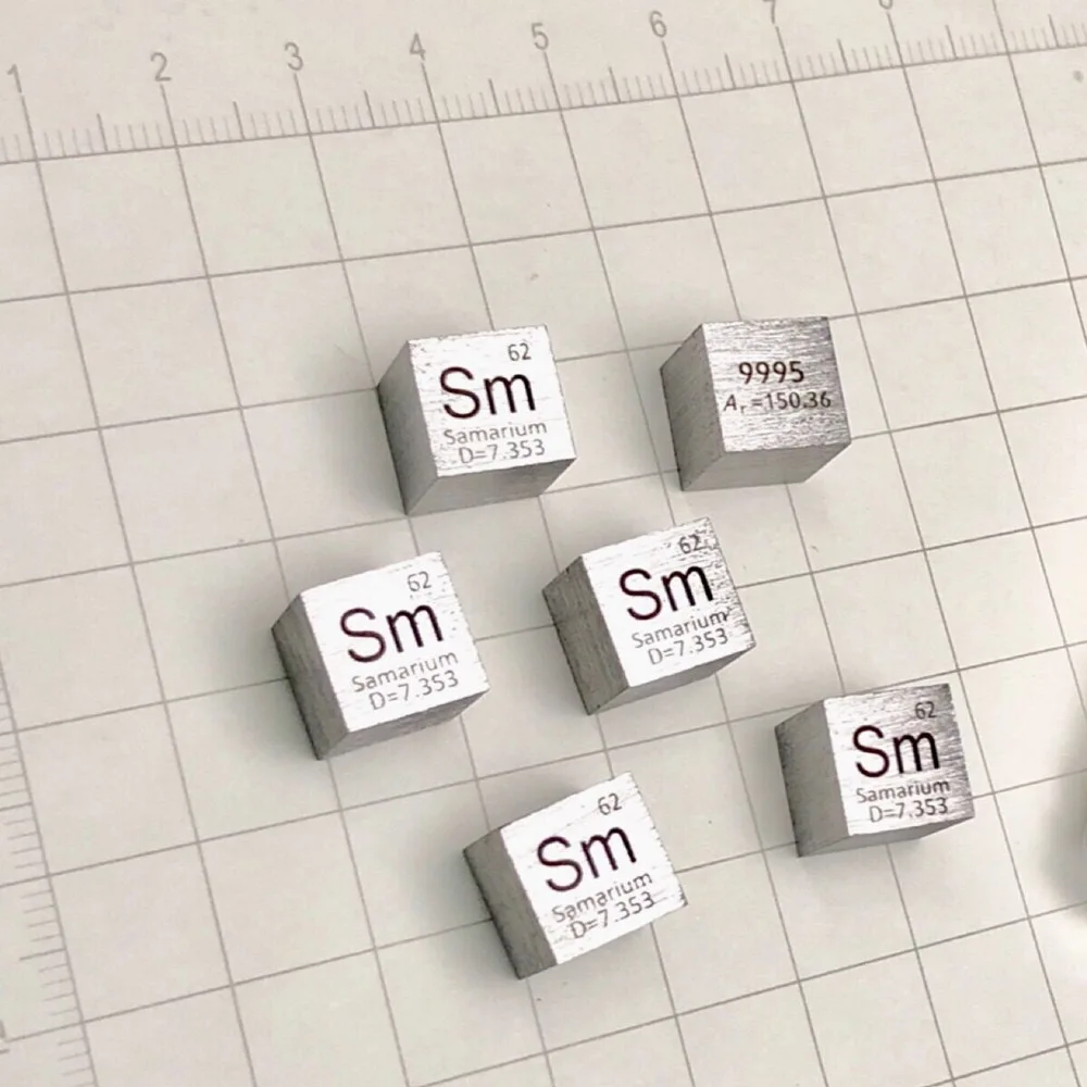 

10mm Sm99.95% Samarium Sm Cube Periodic Table Of Elements Cube Hand Made Science Educational DIY Crafts Display