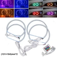 nsxinqi 4pcs 131mm 146mm rgb led angel eyes halo rings ir remote control for bmw e46 ab non projector 4d 16colors flash car drl