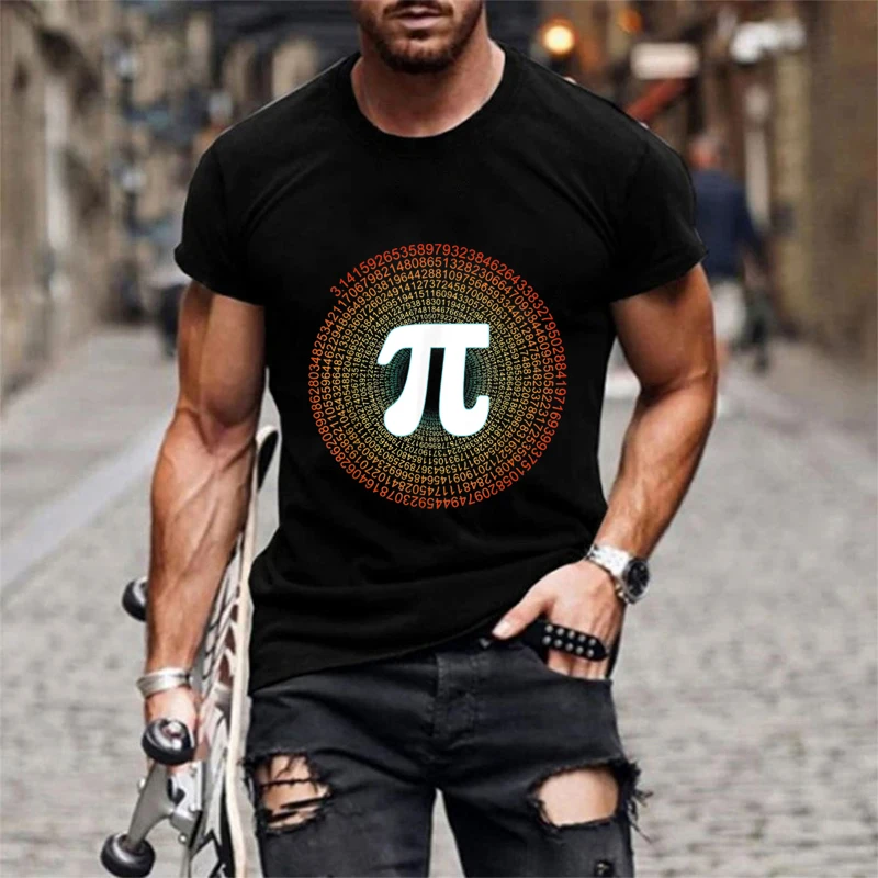 

SummerMathematics Symbol Pi Graphic T Shirts Street Fashion Casual Sports Shirt Male Cotton T Shirt Men 2021 Oversized T-shirt