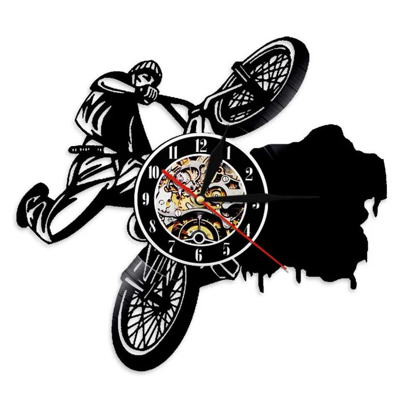 BMX спортивные виниловые часы настенные цикл Спортивная Тема Висячие современный