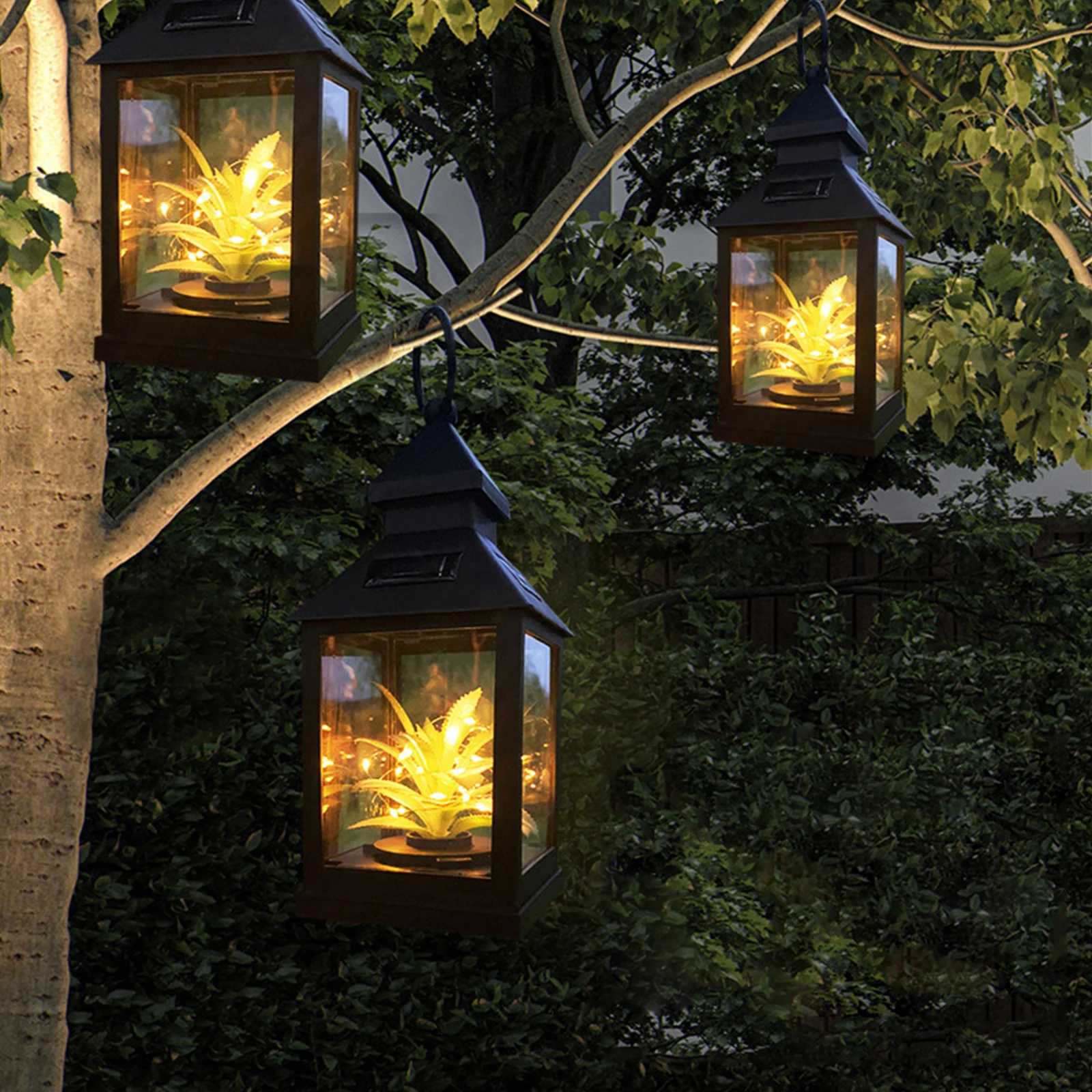 Fence Lights Hanging Lamp Garden Craft Plant Base Solar Environmentally Friendly ABS Outdoor Courtyard Christmas Decoration
