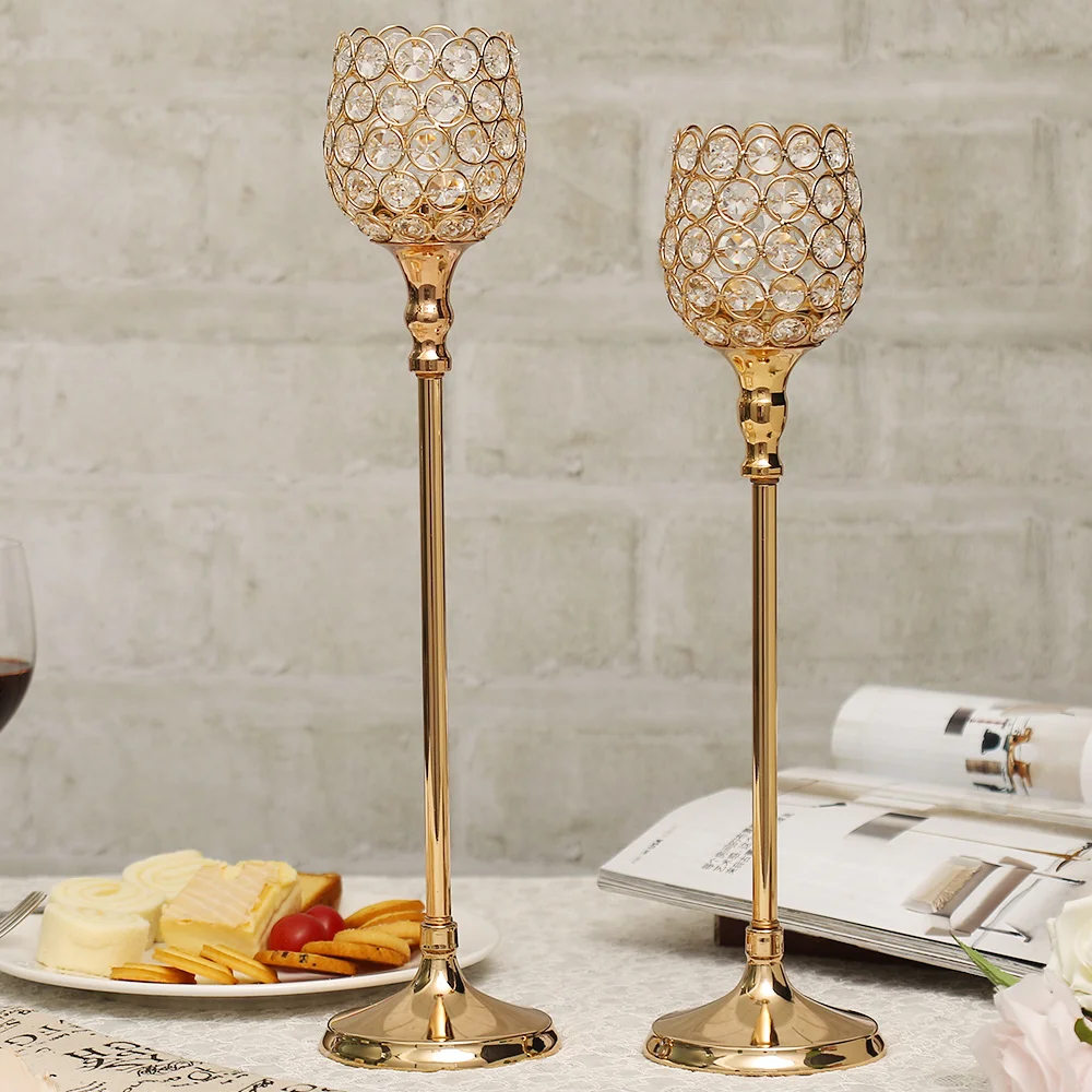 Хрустальные подсвечники для чайных свечей металлические домашней вечеринки