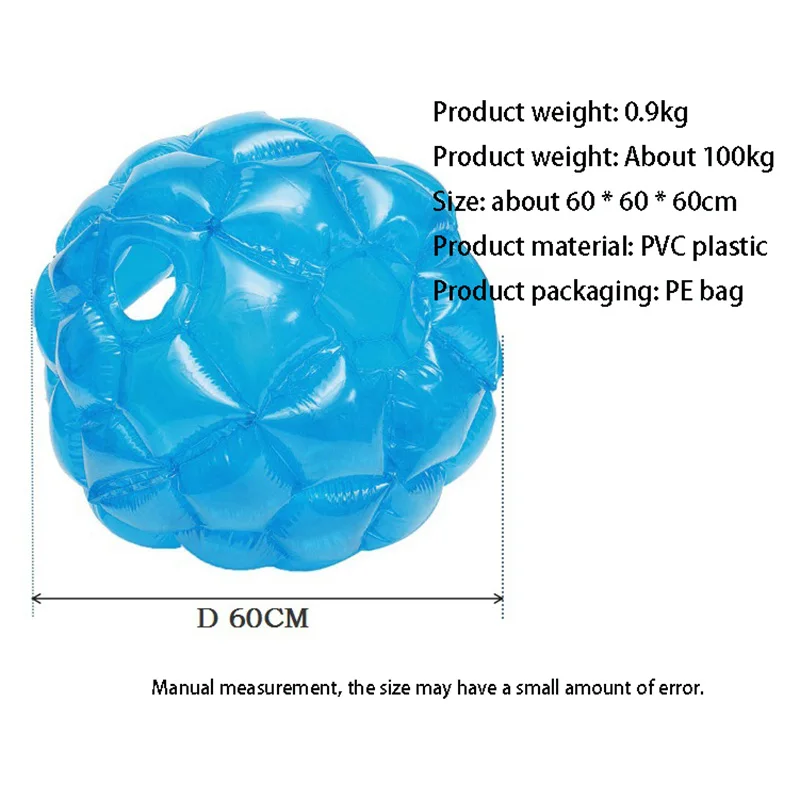 60 см коллидирующий шар человеческий Зорб снег уличная игрушка для детей из ПВХ