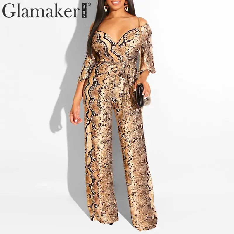 Женский Длинный комбинезон Glamaker сексуальный элегантный Облегающий с v-образным