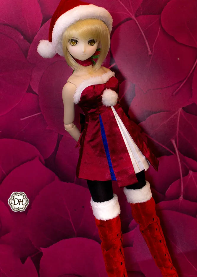 Estartek 1/3 индивидуальный красный Рождественский костюм для BJD SD DD куклы