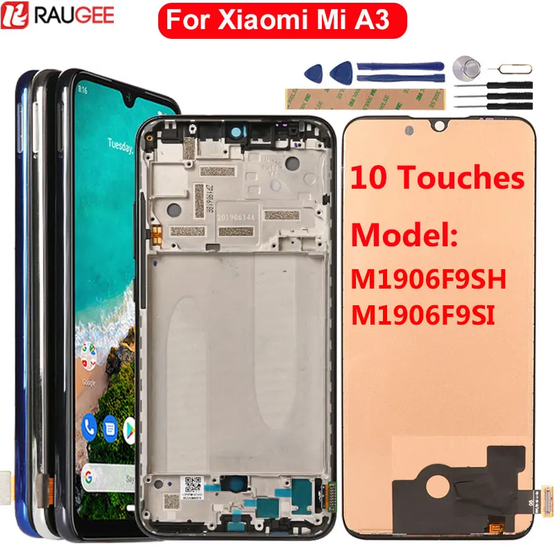 Дисплей для Xiaomi Mi A3 CC9E LCD сенсорный экран Замена с рамкой дисплей M1906F9SH M1906F9SI ЖК в