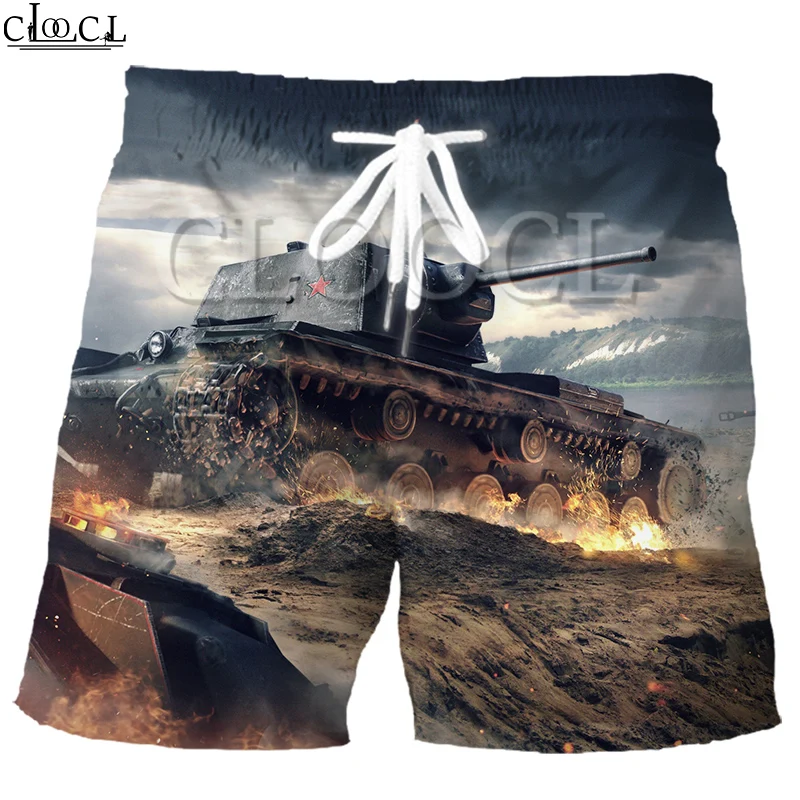 Мужские летние модные спортивные шорты CLOOCL Games World Of Tanks с 3D принтом стиль хип хоп