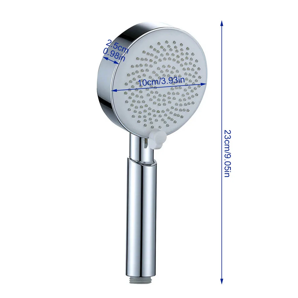 

Universal Shower Head Plated 20mm Hand Held Showerhead Plastic Household Bath Water Sprayer with Silicone Hole