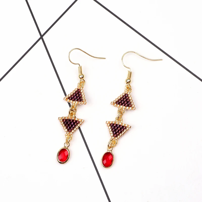 

FAIRYWOO Geometric Earring Bohemian Pendientes Drop Earrings Vintage Jewelry Fashion Handmade Gifts Beaded Accessories Wholesale