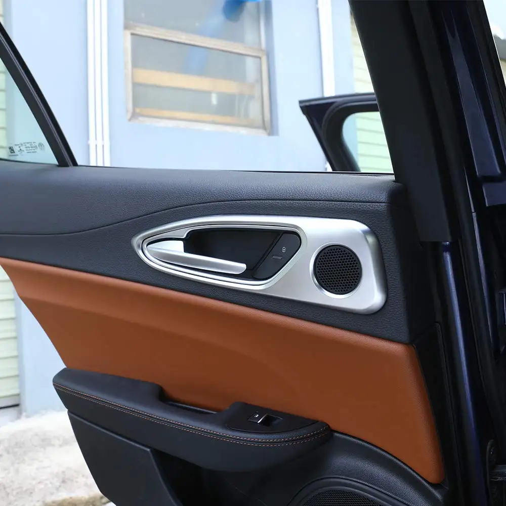 4Pcs/Set Car ABS Chrome Matte Interior Door Handle Frame Cover Trim for Alfa Romeo Giulia 2017 2018