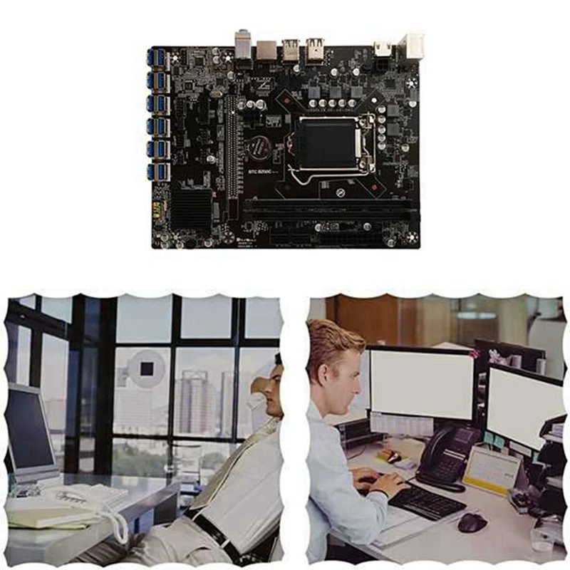 B250C BTC Mining Motherboard with 120G SSD 12XPCIE to USB3.0 Card Slot LGA1151 Supports DDR4 Computer | Компьютеры и офис