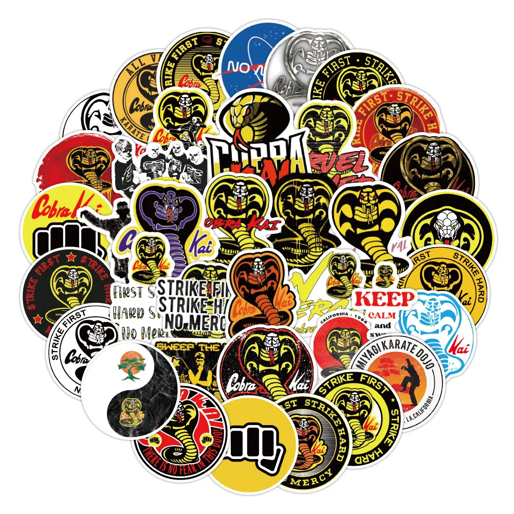 103050pcs classic tv show cobra kai graffiti stickers diy snowboard laptop luggage guitar car funny decals sticker kids toys free global shipping