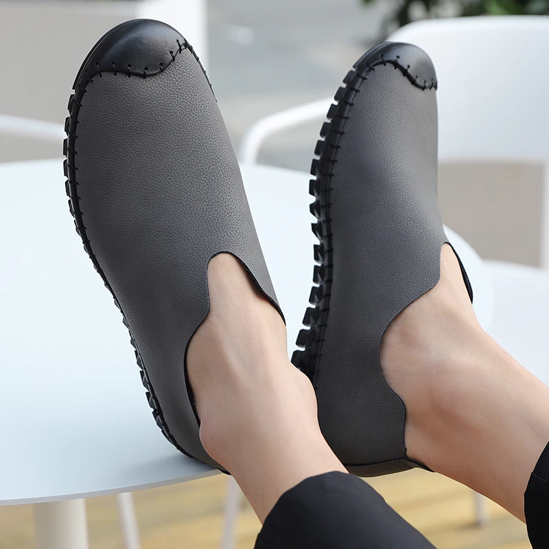 

Туфли мужские из натуральной кожи, роскошные брендовые, повседневные Мокасины, перфорированная дышащая обувь для вождения, 38 ~ 48