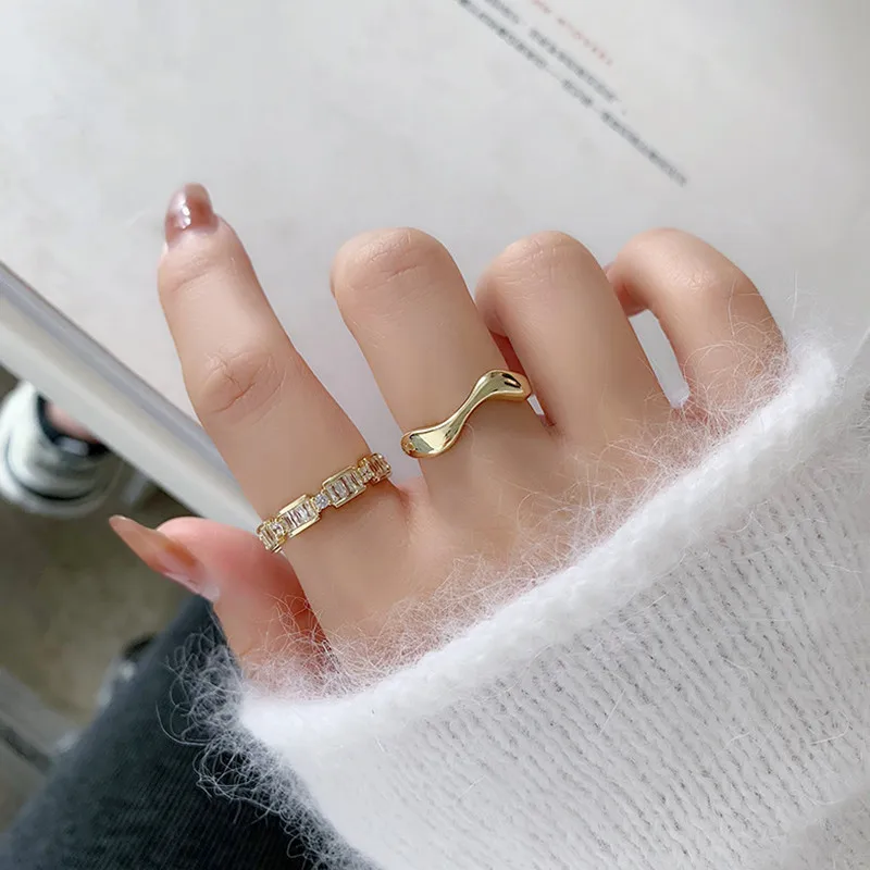 

Personality contracted ring female senior feeling wave zircon index finger ring web celebrity restoring ancient ways suit