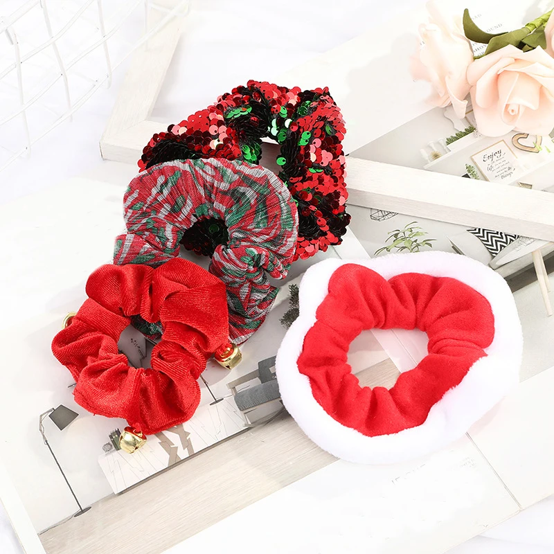 Женские бархатные резинки для волос рождественские фиксации хвостиков