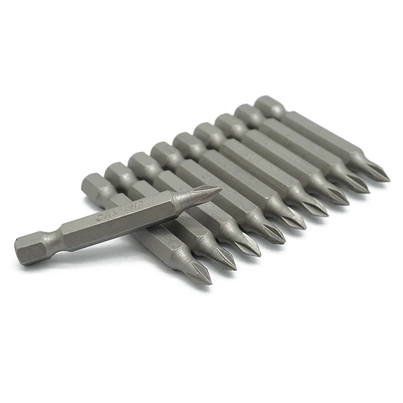 10PCS 50mm 1/4 Inch Shank PH0 PH1 PH2 PH3 PZ0 PZ1 PZ2 PZ3 Screwdriver Bit Set Cross Phillips Pozi Screw Driver Bits Hand Tool |