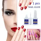 10 г 1 шт. быстросохнущий клей для дизайна ногтей с кистью для дизайна ногтей Стразы для украшения ногтей Клей для накладных ногтей Блестящий TSLM2