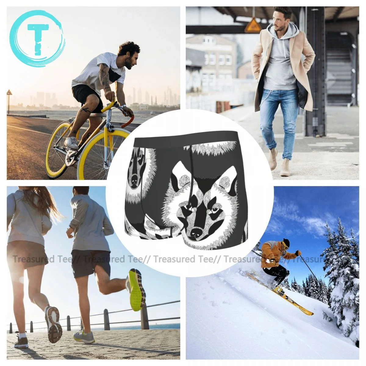 

Wolf Underwear Customs Polyester Sublimation Trunk Hot Male Sexy Boxer Brief