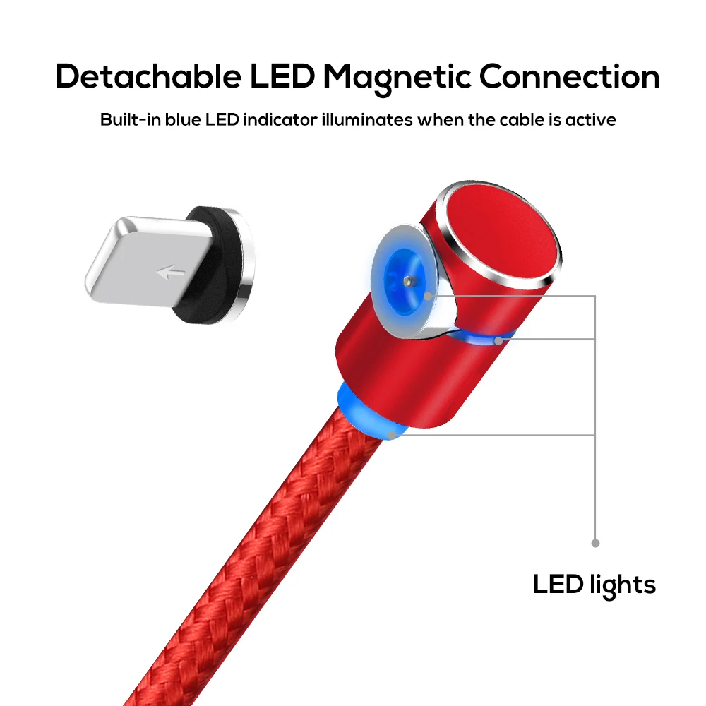 Новинка, магнитная Быстрая зарядка на 90 градусов для Micro USB и type-C кабеля для iPhone X XR 6 7 8 Plus и xiaomi samsung S9
