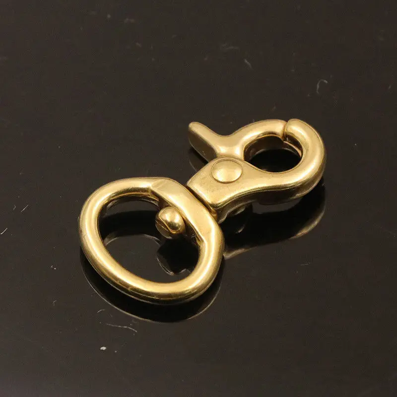 1pcs Brass bag snap hook swivel eye fob clip lobster claw trigger clasp for Leather Craft strap belt webbing keychain | Дом и сад