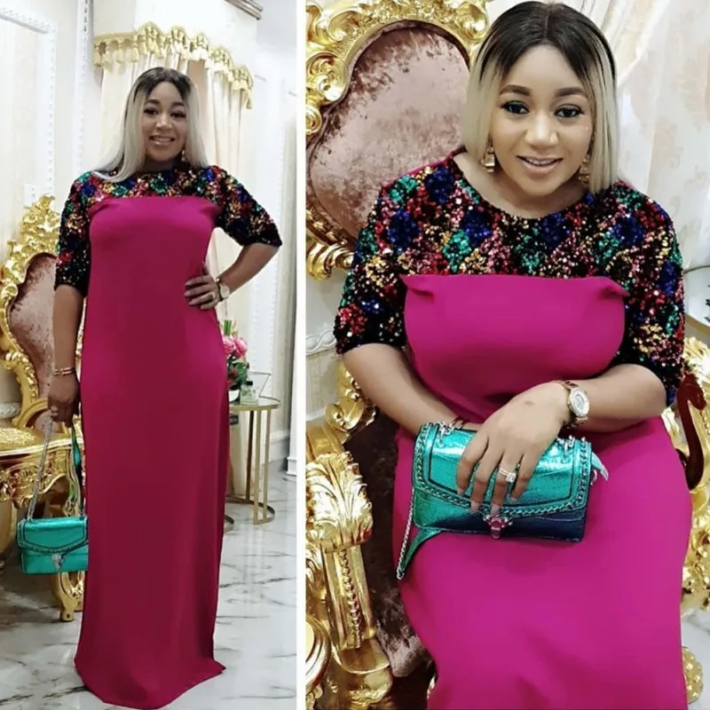 Африканские платья для женщин 2020 новое летнее платье Дашики с блестками Плюс