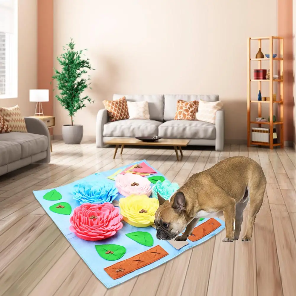 Dog Puzzle Toys Pet Snuffle Mat Feeding Smell Training For Stress Relief Interactive Game Blanket | Дом и сад