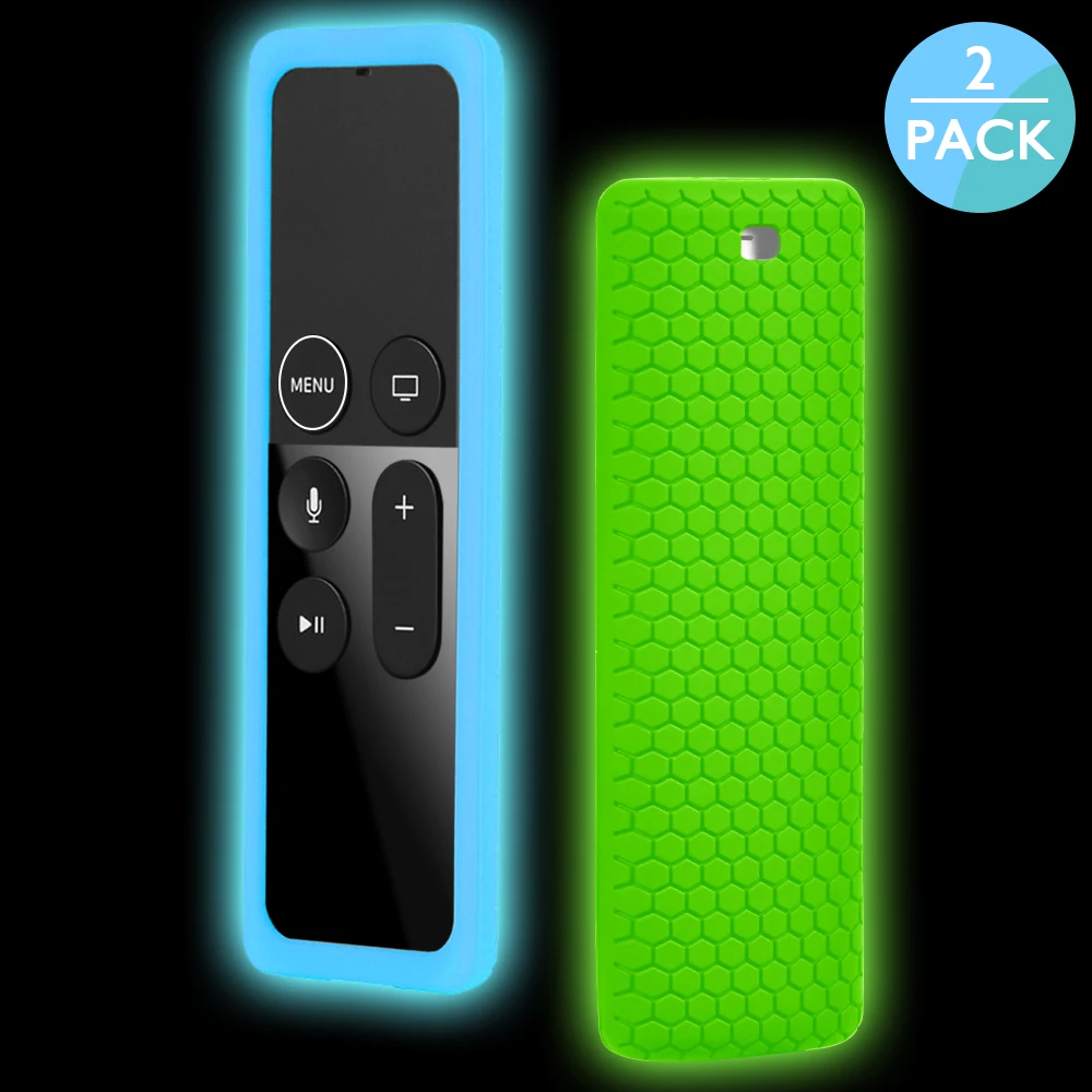 2pcs Silicone Protective Case for Apple TV 4 Remote Control Waterproof Dust Shockproof Cover Glow Color | Дом и сад