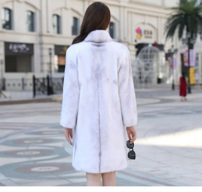 90 см Подлинная оптовая продажа норковая шуба зимняя женская верхняя одежда LF2220 |